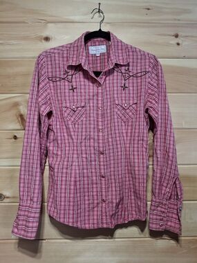 Panhandle Slim Pink Plaid Western Snap Shirt